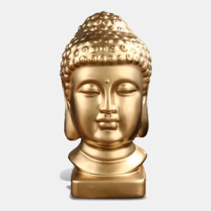 Ceramic Gold Buddha Head Statue