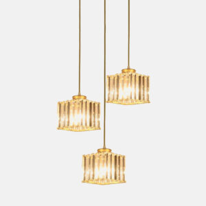 Modern Square Crystal Pendant Light, Staircase Hanging Lights