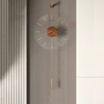 Modern Minimalist Gold Pendulum Wall Clock